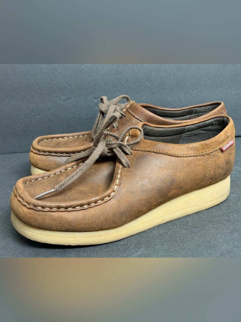 Clarks Padmora Brown Leather Moccasin Casual Shoes Women's Size 7